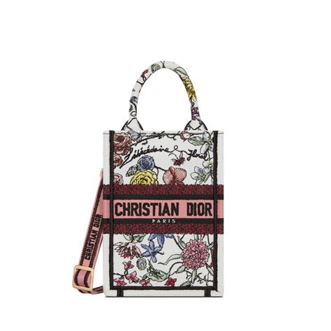 Mini Vertical Dior Book Tote with Strap